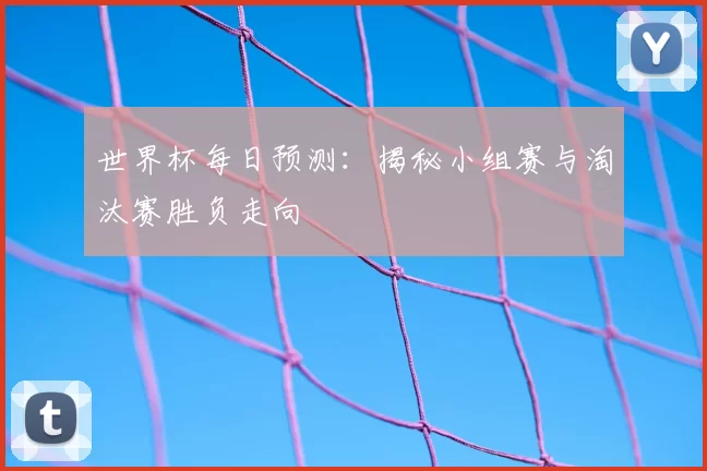 世界杯每日预测：揭秘小组赛与淘汰赛胜负走向